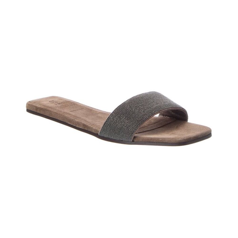 Brunello Cucinelli Leather Sandal, Brown